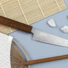 Couteau universel japonais artisanal Wusaki Unagi AUS10 damas 14cm manche chêne