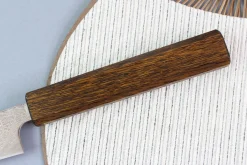 Couteau universel japonais artisanal Wusaki Unagi AUS10 damas 14cm manche chêne