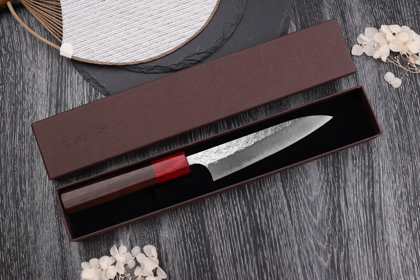 Couteau universel japonais artisanal Yoshimi Kato Minamo SG2 Tsuchime 12cm