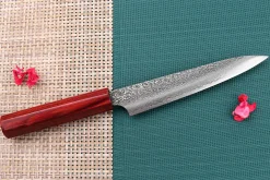 Couteau universel japonais artisanal Kei Kobayashi SG2 Damas Heptagone 15cm