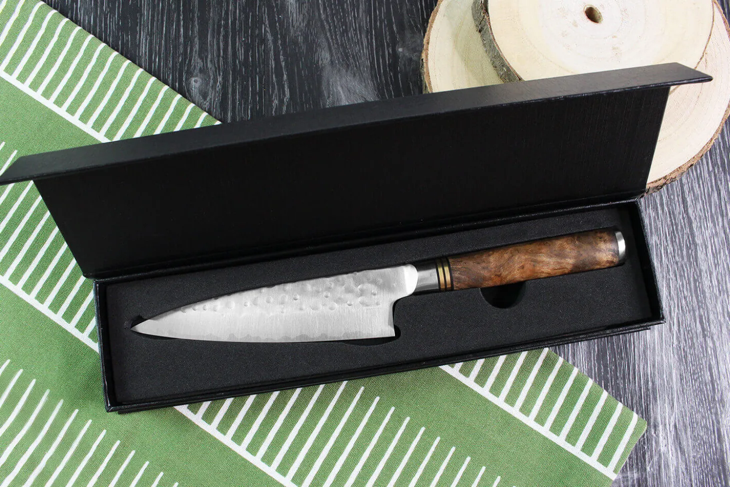 Couteau universel japonais artisanal forgé Takeshi Saji R2 Tsuchime 13cm
