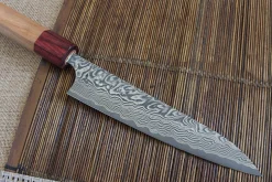 Couteau universel japonais artisanal Yoshimi Kato 15cm SG2 Damascus cerisier