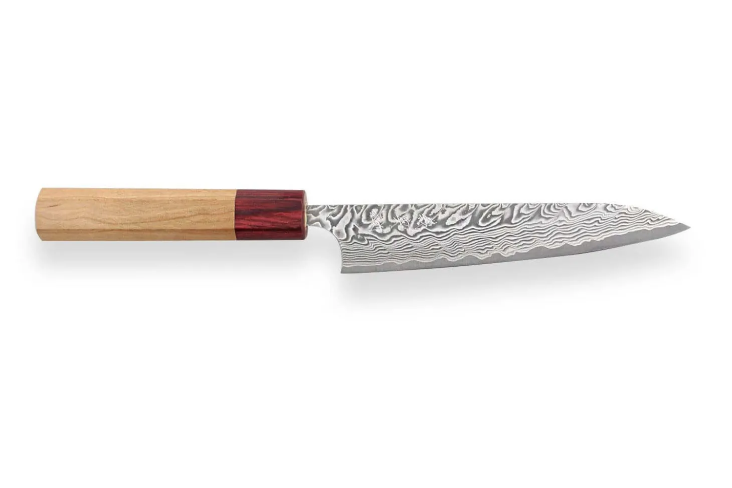Couteau universel japonais artisanal Yoshimi Kato 15cm SG2 Damascus cerisier