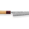 Couteau universel japonais artisanal Yoshimi Kato 15cm VG10 Nickel Damascus cerisier