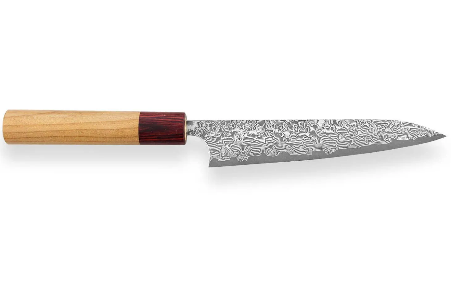 Couteau universel japonais artisanal Yoshimi Kato 15cm VG10 Nickel Damascus cerisier