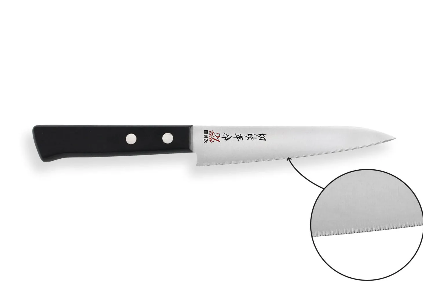 Couteau universel japonais Kanetsugu Rev 21 lame 13cm micro dentée