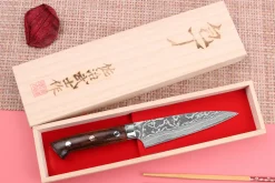Couteau universel japonais Takeshi Saji R2 Damas Mosaïque 13cm