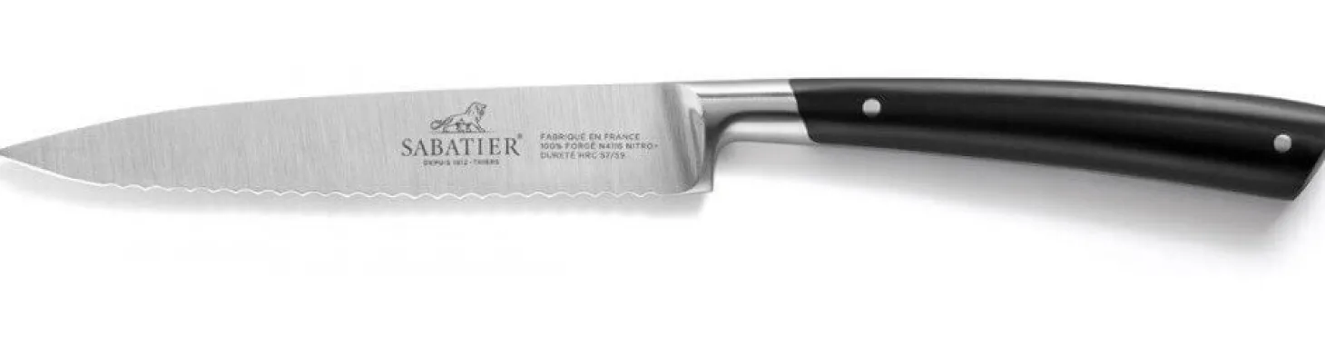 Couteau universel Sabatier Edonist forgé 13cm lame à dents