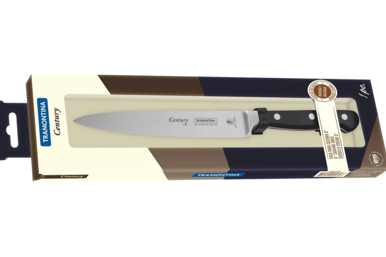Couteau universel Tramontina Century lame forgée 15cm manche polycarbonate noir