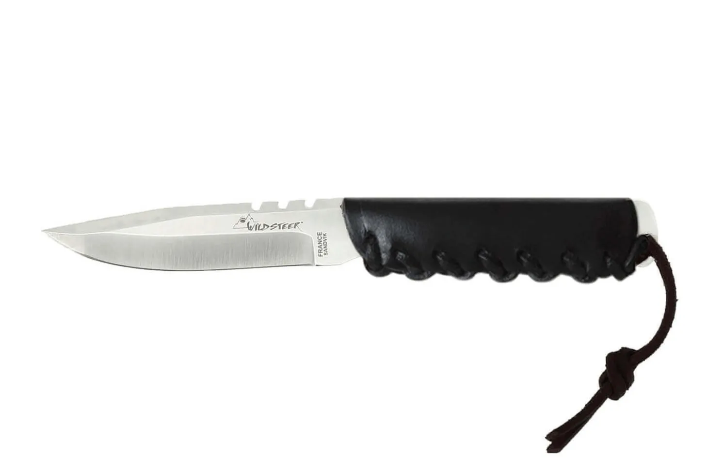 Couteau Wildsteer Baby Wild BWI0103 lame 9cm manche cuir noir + étui en cuir assorti