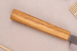 Couteau yanagiba 24cm artisanal japonais Tsunehisa AUS-8 manche en chêne