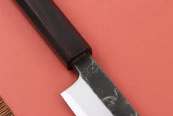 Couteau yanagiba 29cm japonais artisanal Hatsukokoro Shirasagi manche en ébène