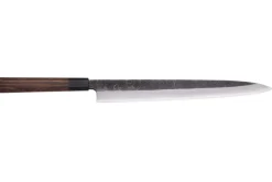 Couteau yanagiba 33cm japonais artisanal Hatsukokoro Shirasagi manche en wengé