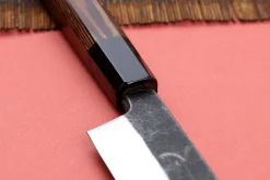 Couteau yanagiba 33cm japonais artisanal Hatsukokoro Shirasagi manche en wengé