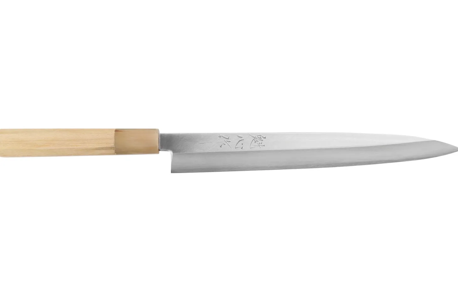 Couteau yanagiba 24cm japonais artisanal Nakamura Kaishin Saku WS2 en magnolia