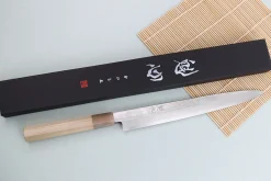 Couteau yanagiba 27cm japonais artisanal Nakamura Kaishin Ginsan Damas