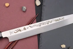 Couteau yanagiba 30cm japonais artisanal Sakai Takayuki Honyaki Shoryu VG10