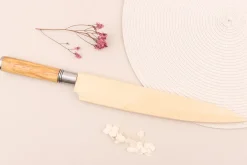 Couteau yanagiba 27cm Wusaki Olive 7Cr manche en olivier + saya