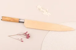 Couteau yanagiba 24cm Wusaki Olive 7Cr manche en olivier + saya