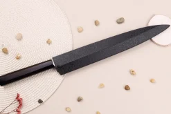 Couteau yanagiba japonais artisanal 27cm Sakai Takayuki Byakko manche en ébène + étui