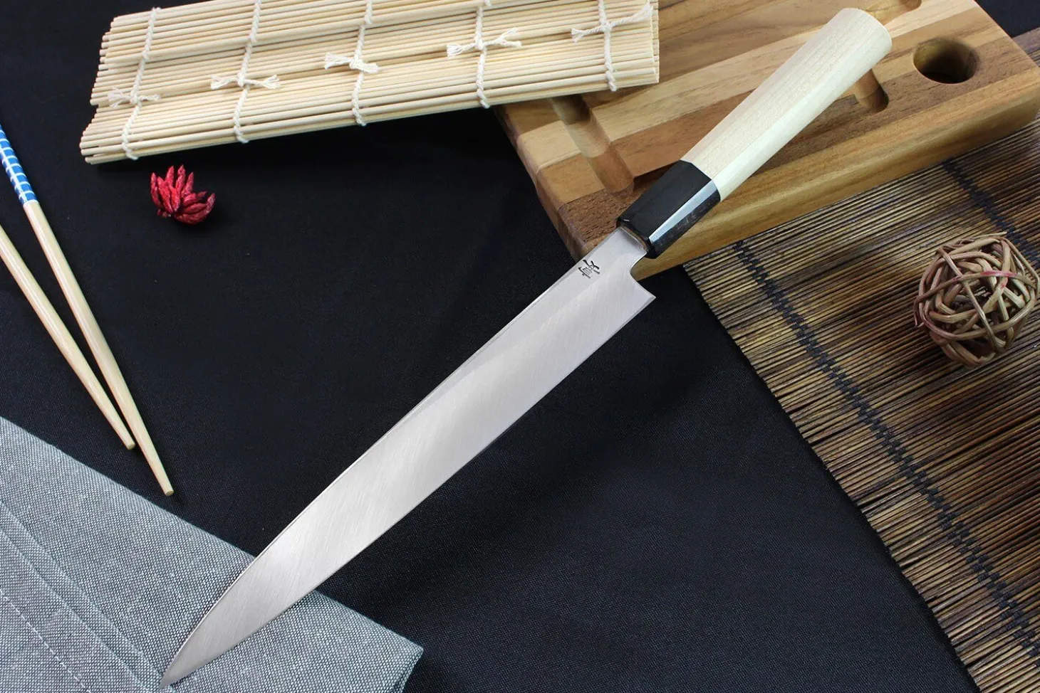 Couteau yanagiba japonais artisanal Kagekiyo Utage White Steel 2 21cm