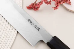 Couteau yanagiba japonais artisanal 33cm Sakai Takayuki Byakko manche en ébène + étui