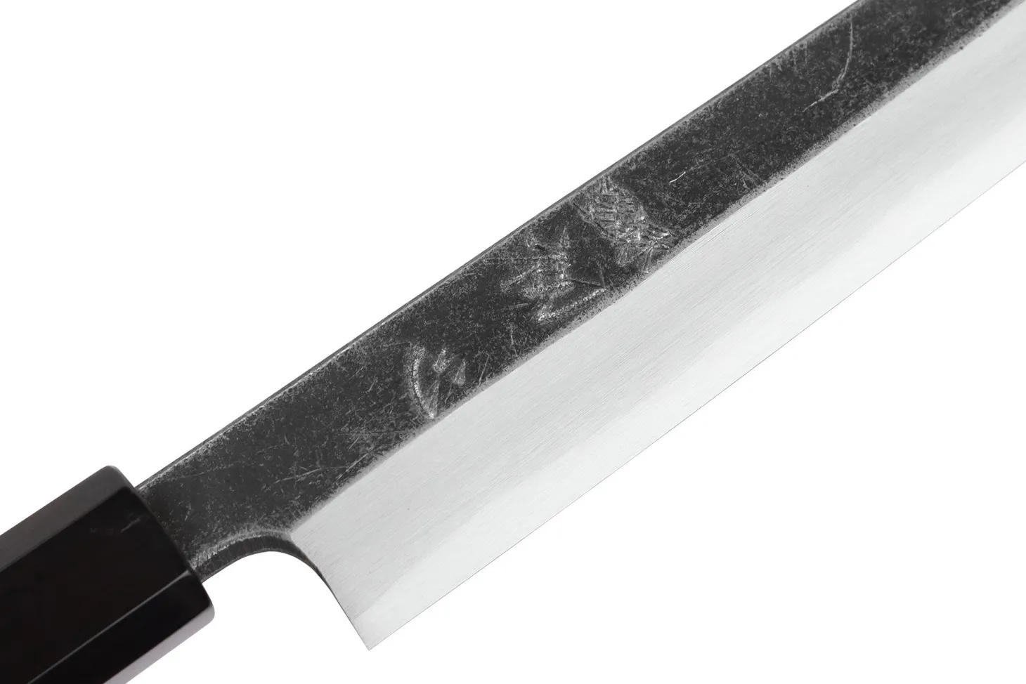 Couteau yanagiba kiritsuke 24cm japonais artisanal Hatsukokoro Shirasagi manche en wengé