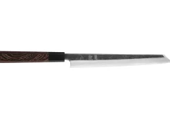 Couteau yanagiba kiritsuke 24cm japonais artisanal Hatsukokoro Shirasagi manche en wengé