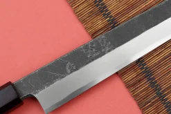 Couteau yanagiba kiritsuke 30cm japonais artisanal Hatsukokoro Shirasagi manche en ébène