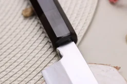 Couteau yanagiba kiritsuke japonais artisanal 30cm Sakai Takayuki Byakko manche en ébène + étui