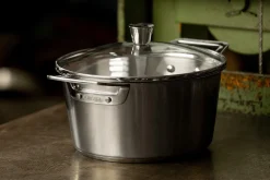 Couvercle Cristel 1826 en verre bombé à pontet en inox