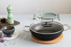Couvercle en verre bombé Cristel Castel'Pro anse fixe en inox