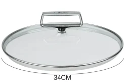 Couvercle en verre bombé Cristel Castel'Pro anse fixe en inox