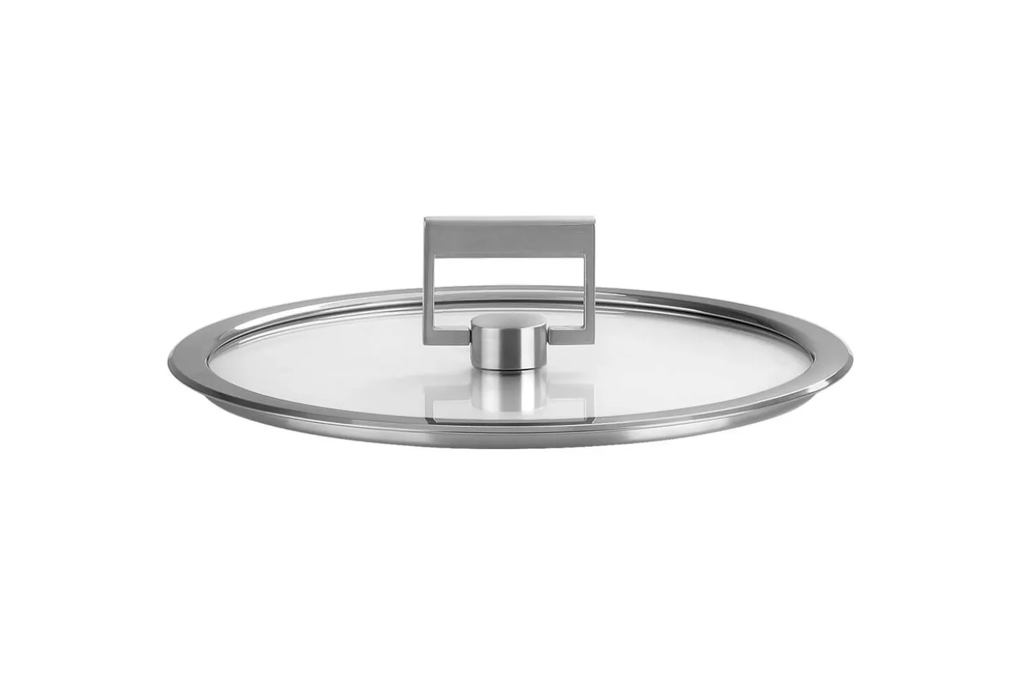 Couvercle plat Cristel Strate Fixe en verre trempé avec bouton rabattable