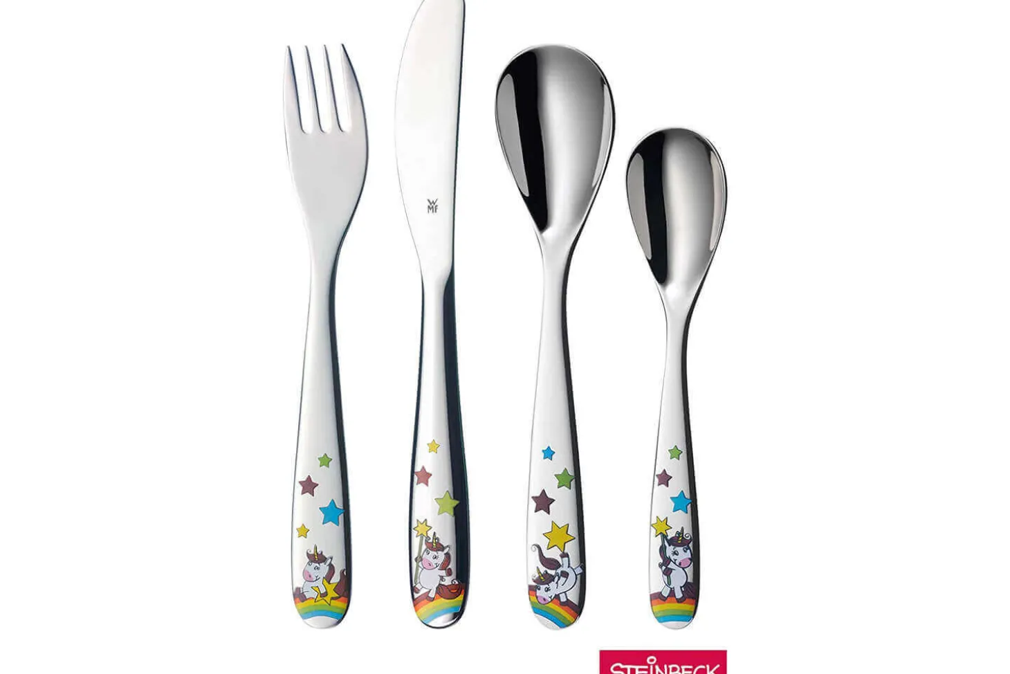 Couverts enfant 4 pièces WMF Licorne en acier inox 18/10 Cromargan