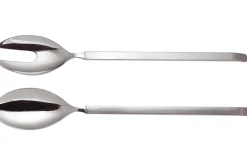 Couverts à salade Alessi Dry inox 18/10 manches satinés 30cm design par Achille Castiglioni