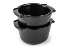 Duo ramequins Peugeot Appolia en céramique noir satin diamètre 11cm