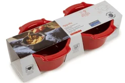 Duo ramequins Peugeot Appolia en céramique rouge diamètre 11cm