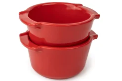 Duo ramequins Peugeot Appolia en céramique rouge diamètre 11cm