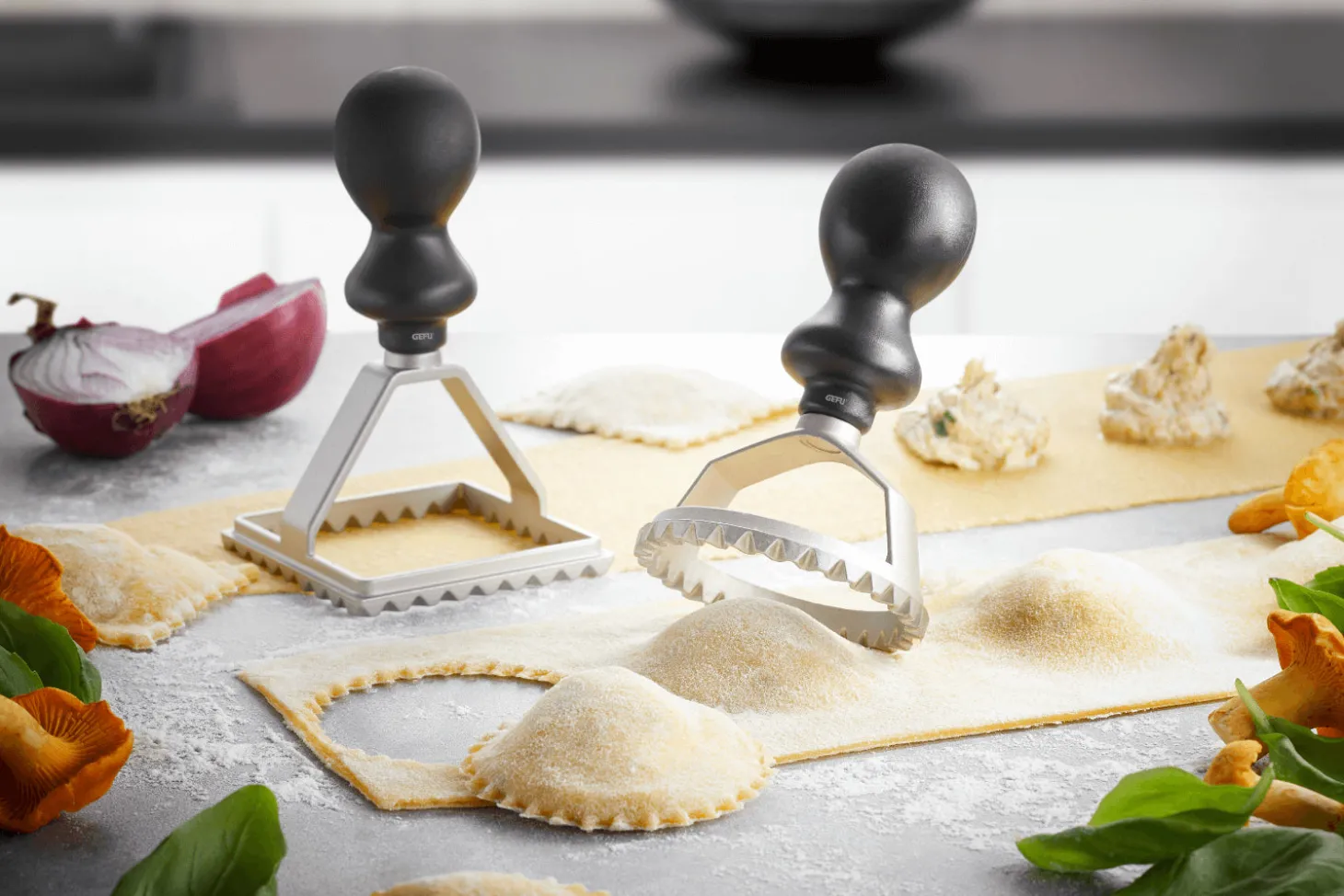 Emporte-pièce à ravioli Gefu Liguri carré en zinc et ABS