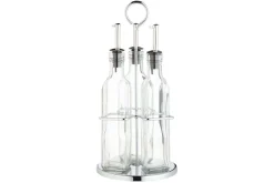 Ensemble de 3 bouteilles huile et vinaigre en verre avec présentoir World of Flavours