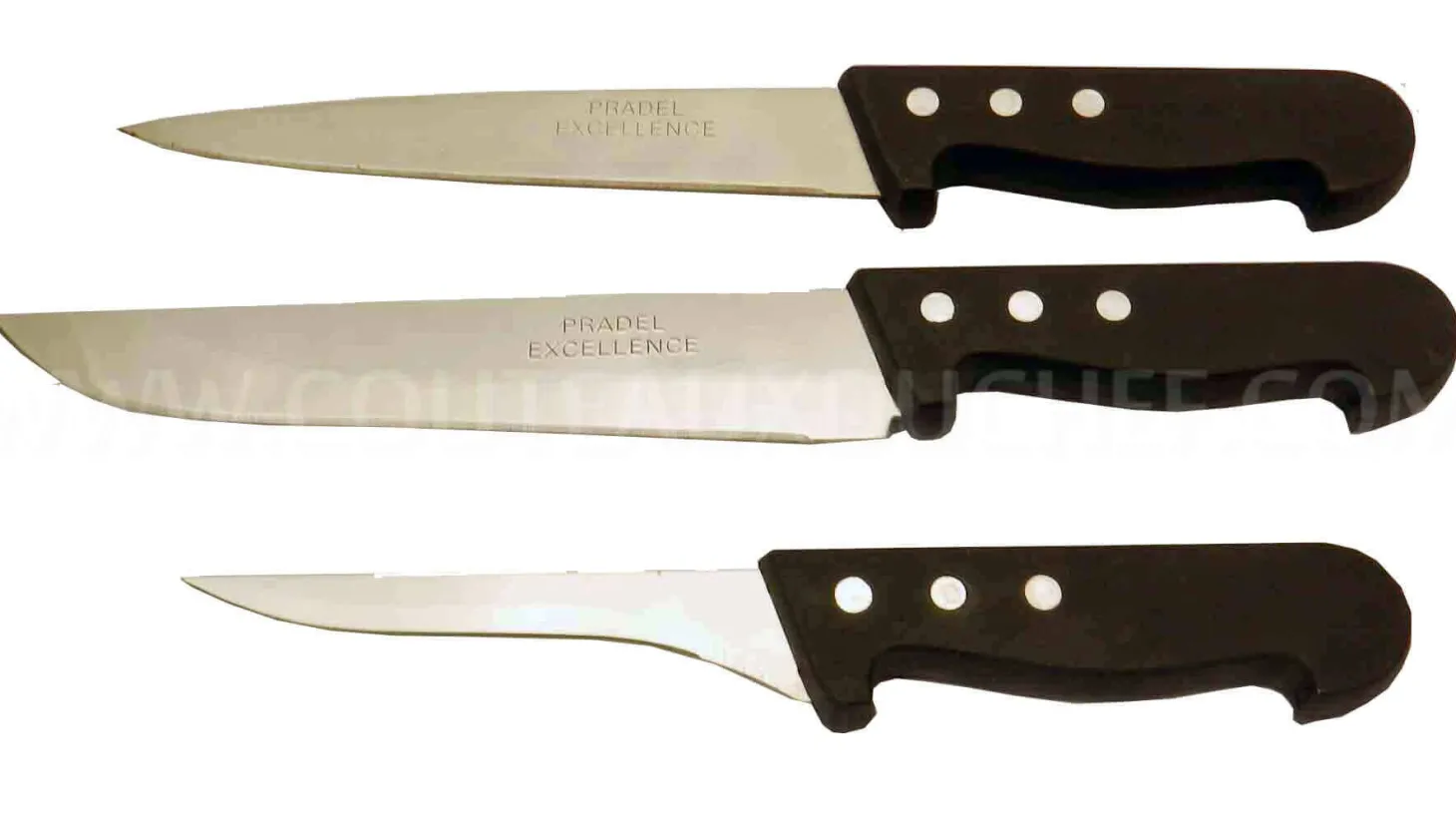 Ensemble de 3 couteaux de boucher manches polypro Pradel Excellence