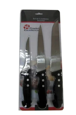 Ensemble de 3 couteaux de boucher manches polypro Pradel Excellence