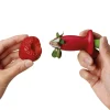 Equeuteur de fraise Chef'n StemGem en acier inox rouge
