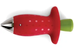 Equeuteur de fraise Chef'n StemGem en acier inox rouge