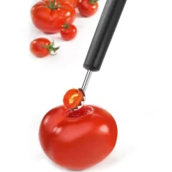 Equeuteur à tomates Triangle inox embout 2cm manche green grip