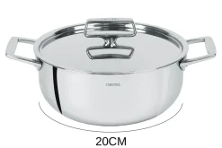 Faitout Cristel Castel'Pro en acier inoxydable 18/10 5 ply