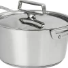 Faitout Cristel 1826 en acier inoxydable 18/10 brossé + couvercle Castel'Pro en inox
