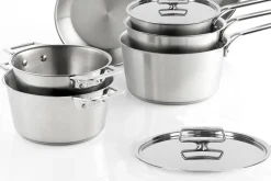 Faitout Cristel 1826 en acier inoxydable 18/10 brossé + couvercle Castel'Pro en inox