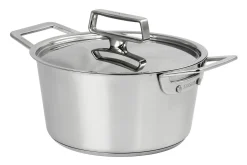 Faitout Cristel 1826 en acier inoxydable 18/10 brossé + couvercle Castel'Pro en inox